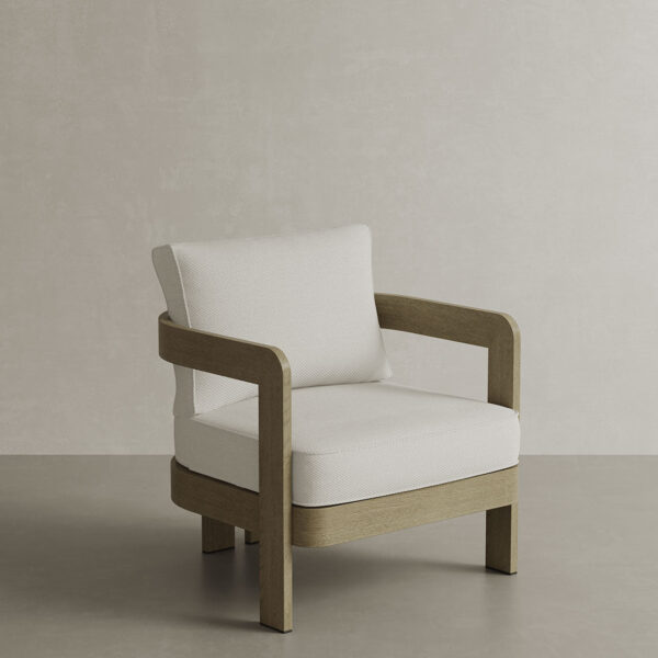 N3 Oak Lounge Chair Cirrus Textured Weave