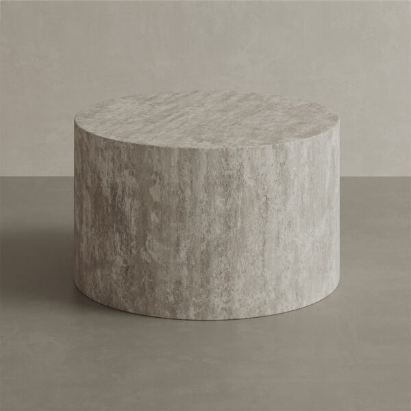 Porto Travertine Coffee Table, White